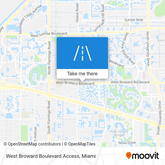 West Broward Boulevard Access map
