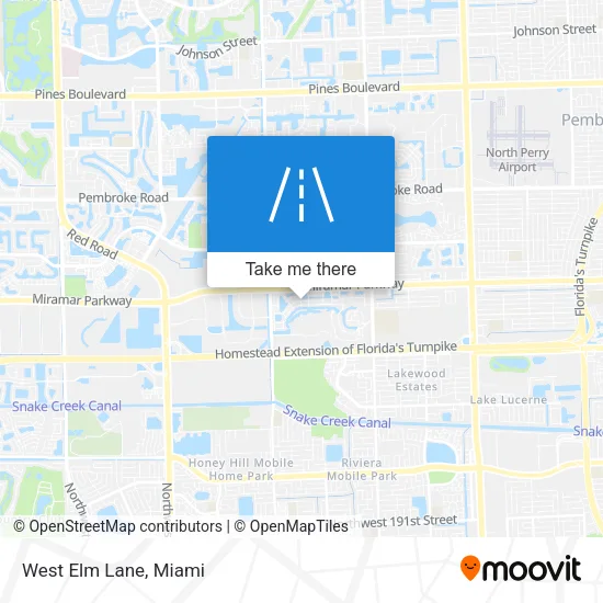 West Elm Lane map