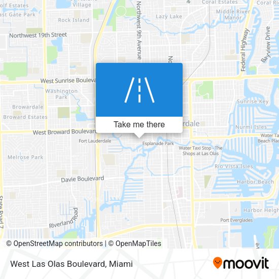 Mapa de West Las Olas Boulevard