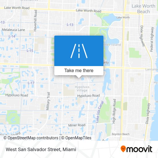 West San Salvador Street map