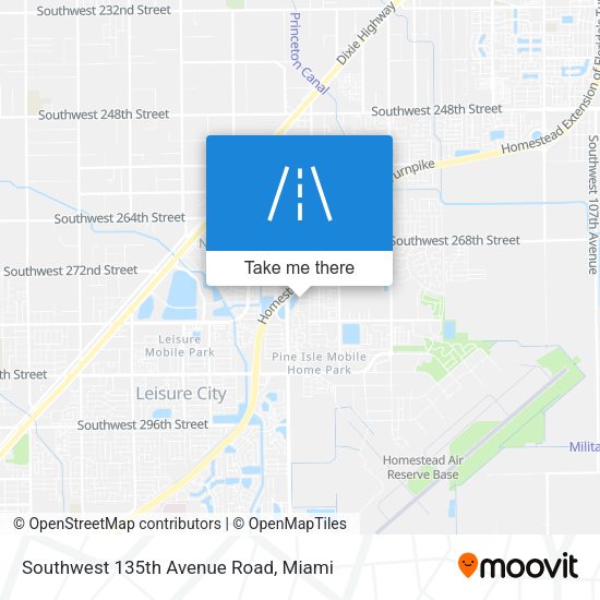 Southwest 135th Avenue Road map