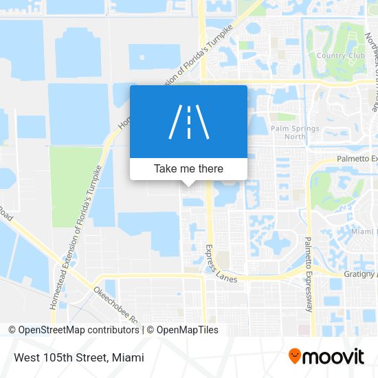Mapa de West 105th Street