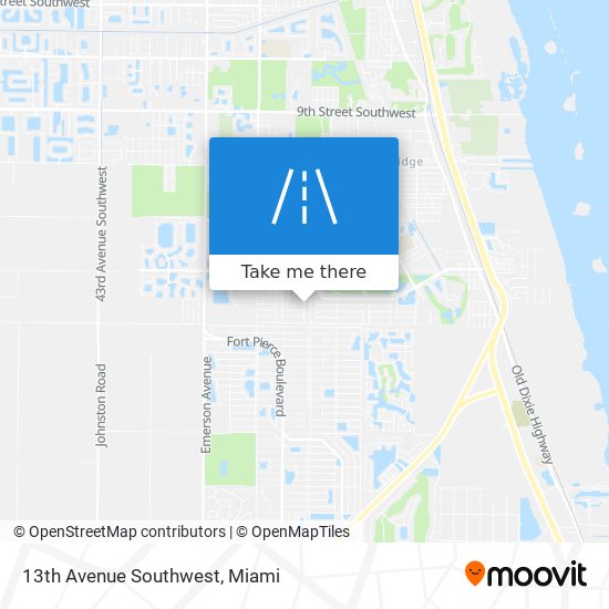 13th Avenue Southwest map