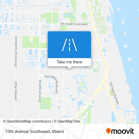 10th Avenue Southwest map