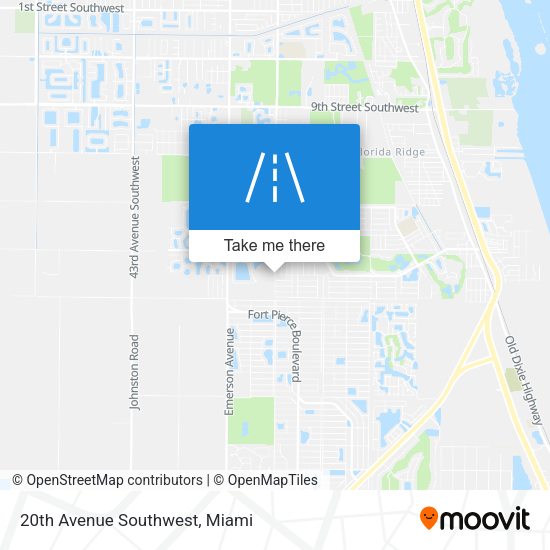 20th Avenue Southwest map