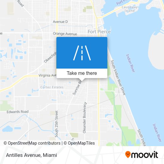 Mapa de Antilles Avenue