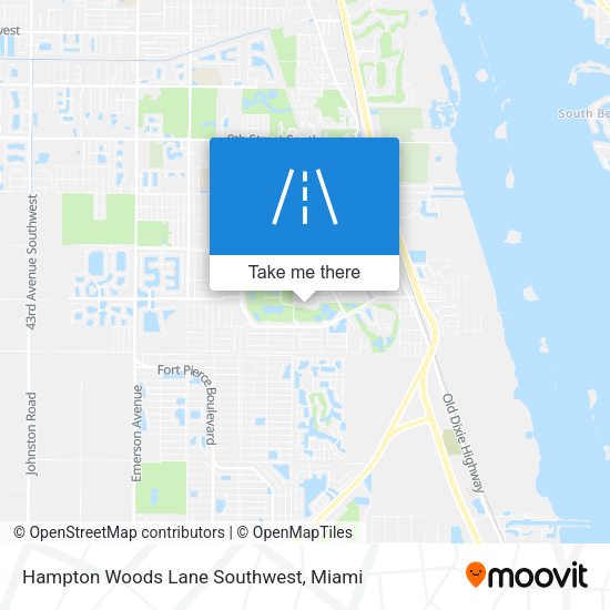 Mapa de Hampton Woods Lane Southwest