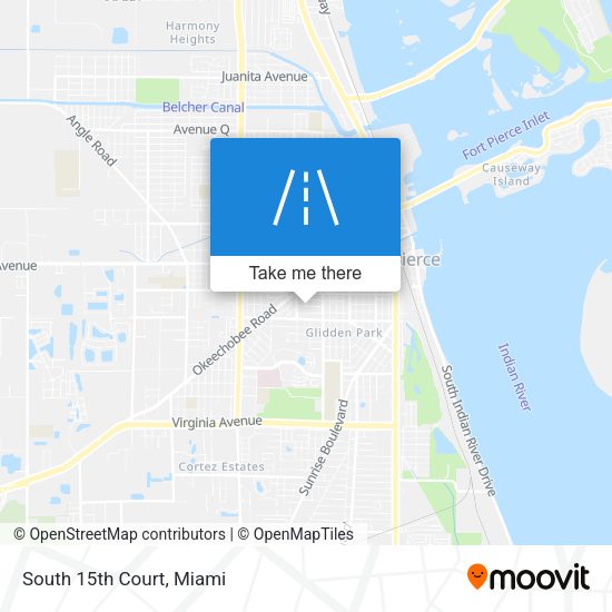 South 15th Court map