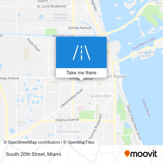 South 20th Street map