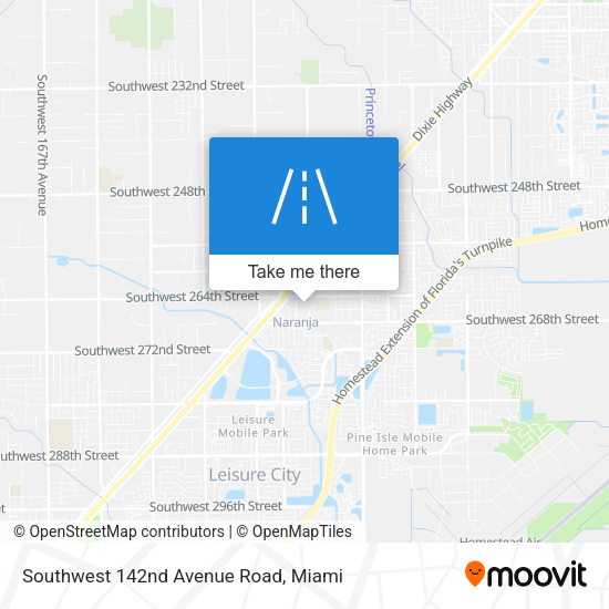 Southwest 142nd Avenue Road map