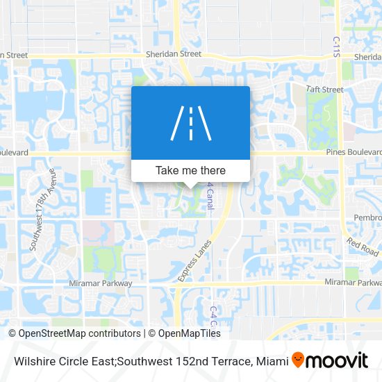 Wilshire Circle East;Southwest 152nd Terrace map