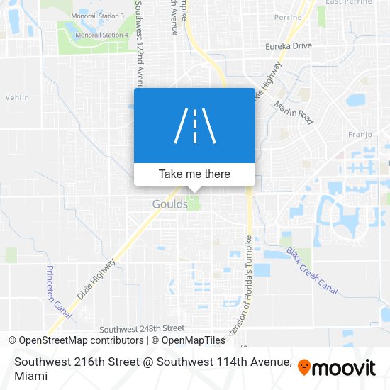 Southwest 216th Street @ Southwest 114th Avenue map