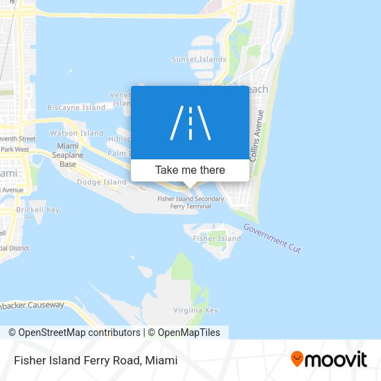 Mapa de Fisher Island Ferry Road