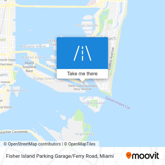 Fisher Island Parking Garage / Ferry Road map