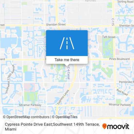 Mapa de Cypress Pointe Drive East;Southwest 149th Terrace
