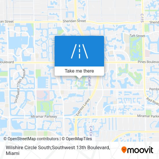 Mapa de Wilshire Circle South;Southwest 13th Boulevard
