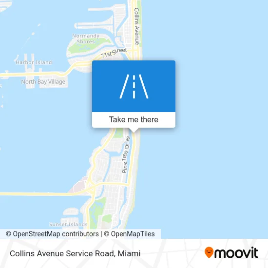 Collins Avenue Service Road map