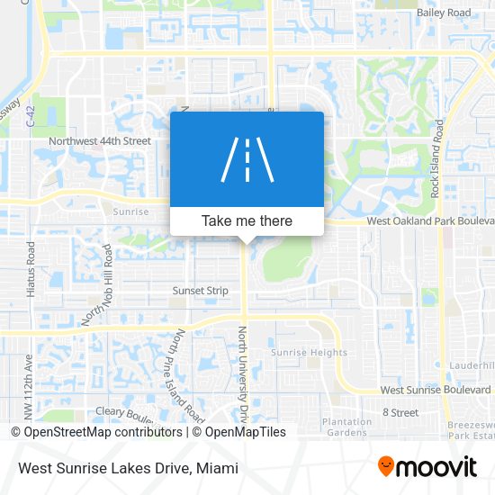 West Sunrise Lakes Drive map