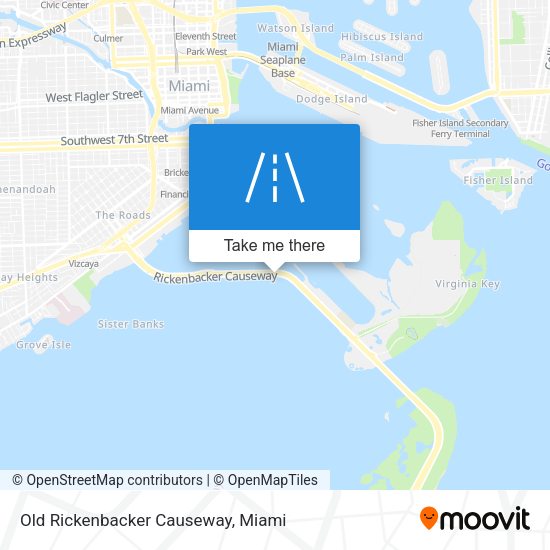 Old Rickenbacker Causeway map