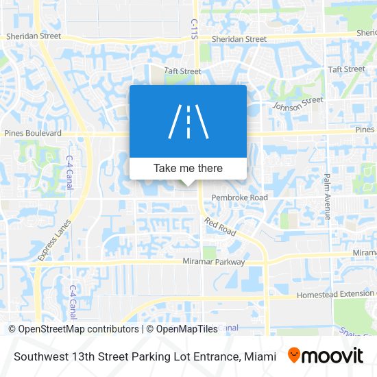 Southwest 13th Street Parking Lot Entrance map
