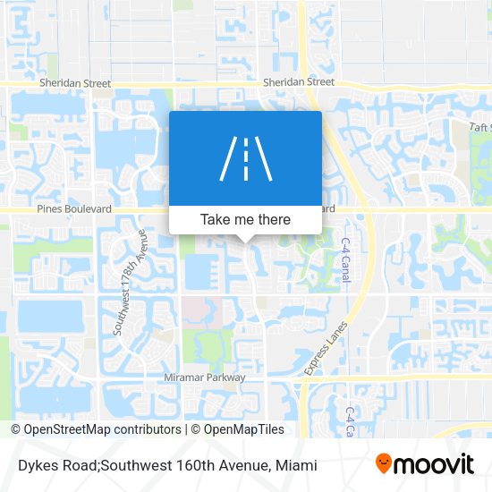 Mapa de Dykes Road;Southwest 160th Avenue