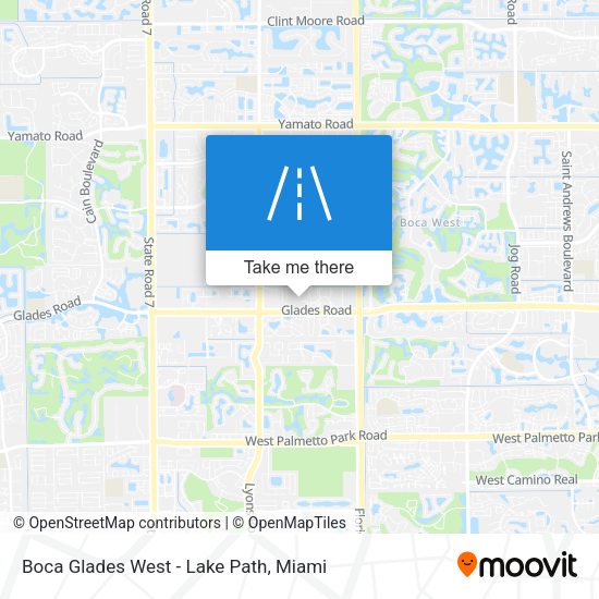 Boca Glades West  - Lake Path map