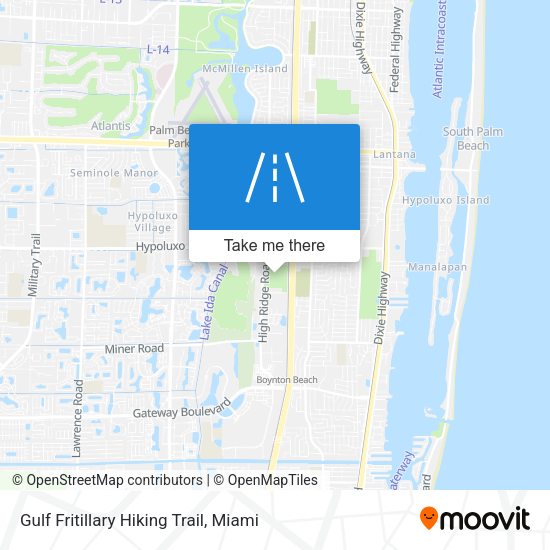 Gulf Fritillary Hiking Trail map