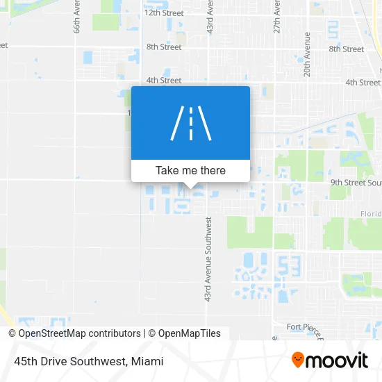 45th Drive Southwest map