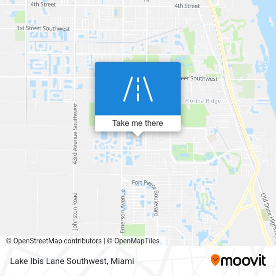 Lake Ibis Lane Southwest map