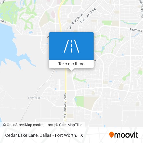 Cedar Lake Lane map