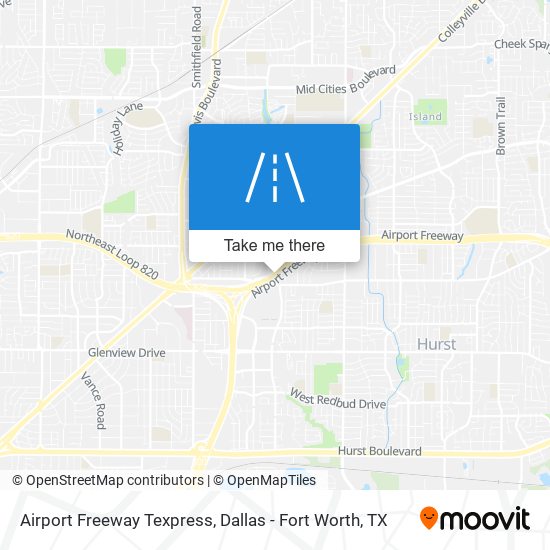Airport Freeway Texpress map