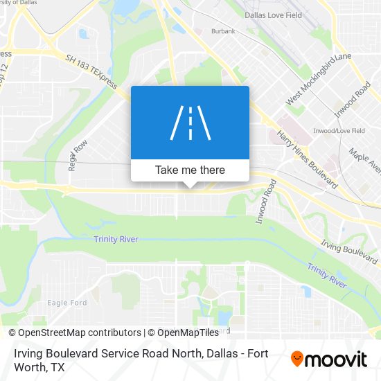 Irving Boulevard Service Road North map