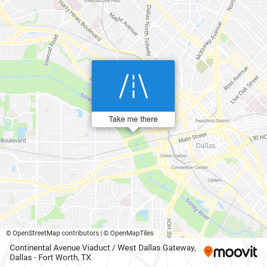Continental Avenue Viaduct / West Dallas Gateway map