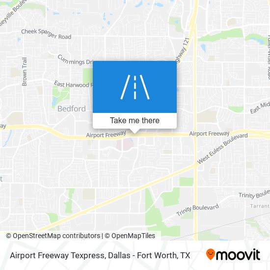 Airport Freeway Texpress map