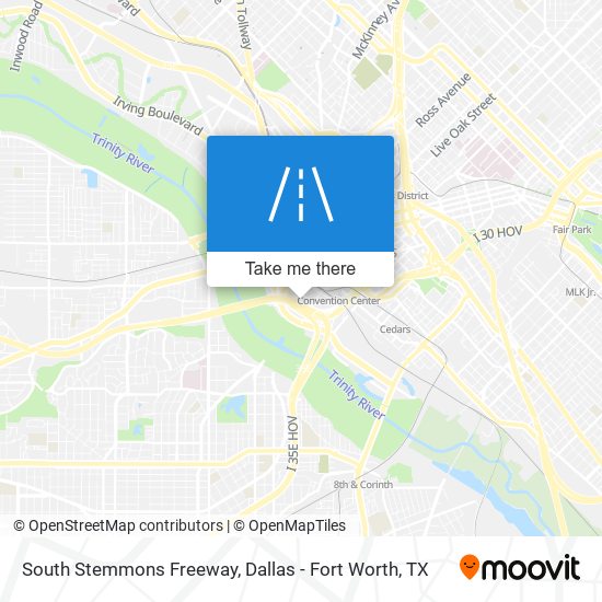 South Stemmons Freeway map