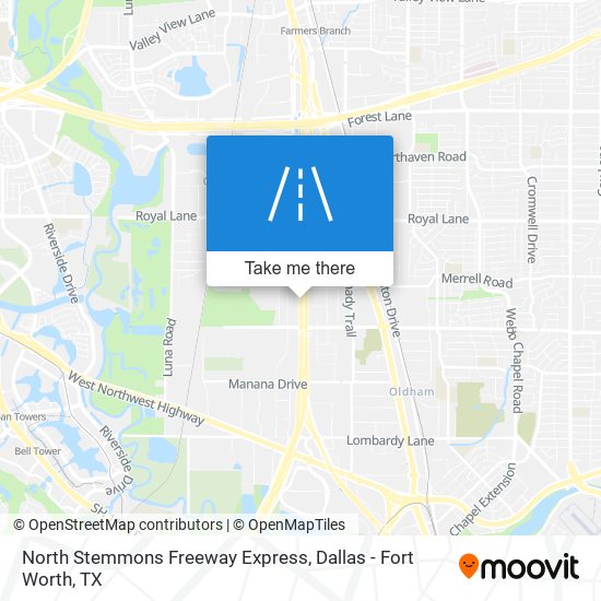 Mapa de North Stemmons Freeway Express
