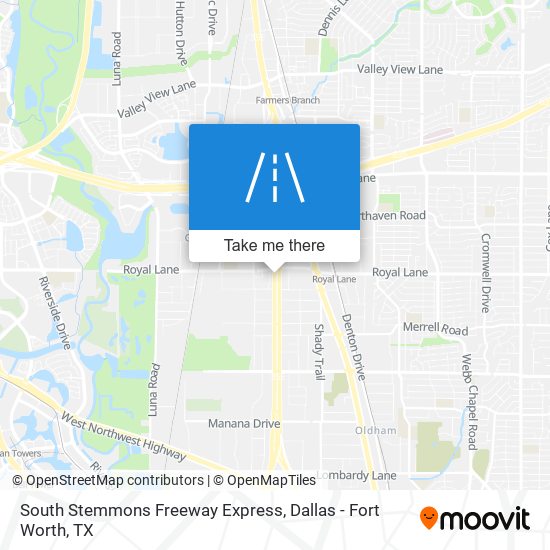 Mapa de South Stemmons Freeway Express