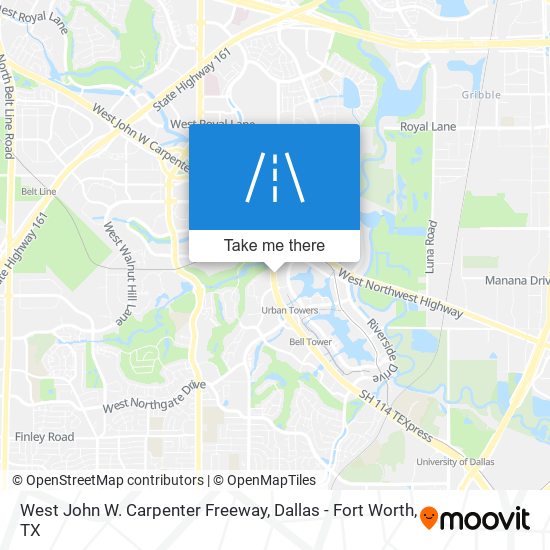 West John W. Carpenter Freeway map