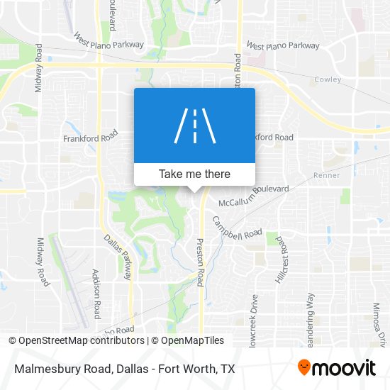 Malmesbury Road map