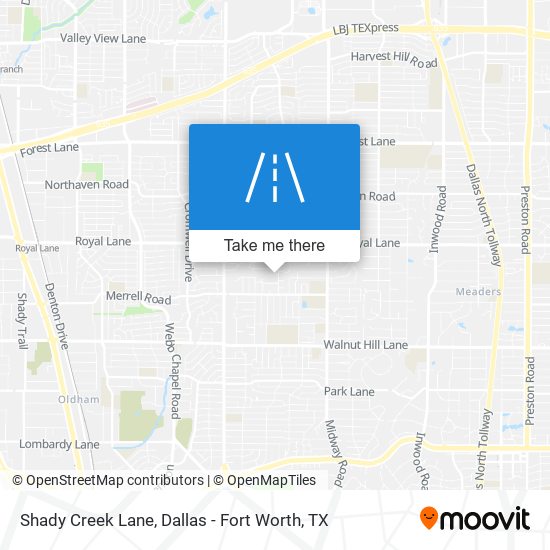 Shady Creek Lane map