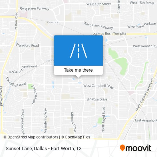 Sunset Lane map