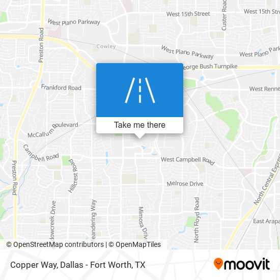 Copper Way map