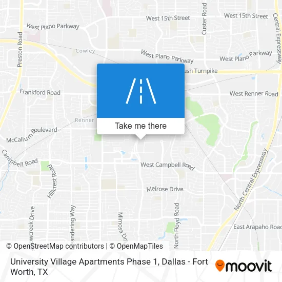 Mapa de University Village Apartments Phase 1