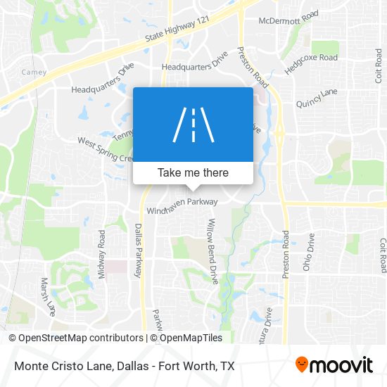 Monte Cristo Lane map