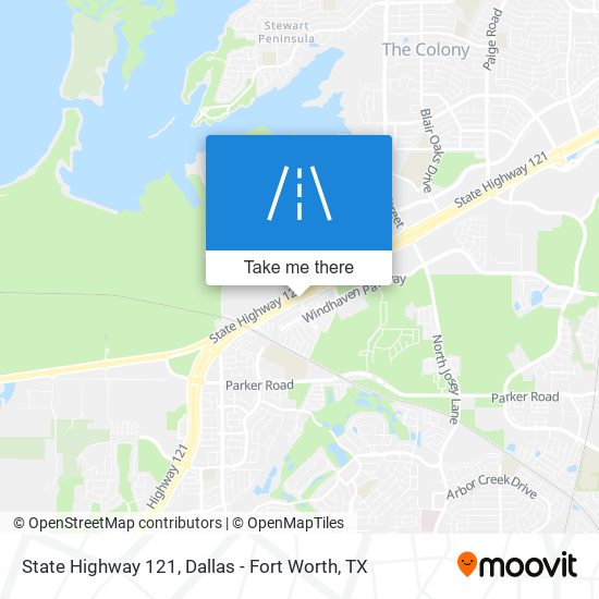 State Highway 121 map