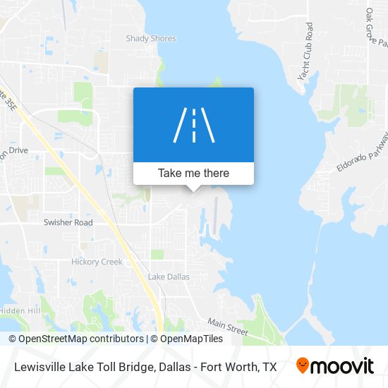 Lewisville Lake Toll Bridge map