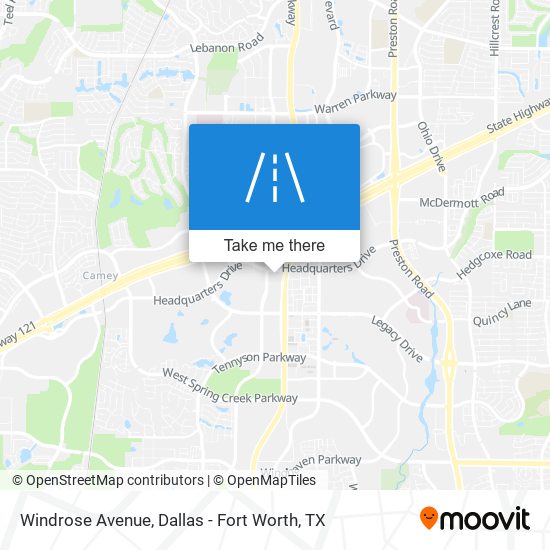 Windrose Avenue map