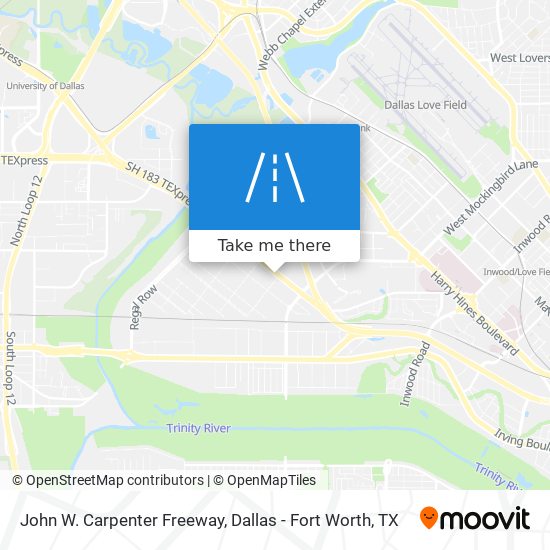 John W. Carpenter Freeway map
