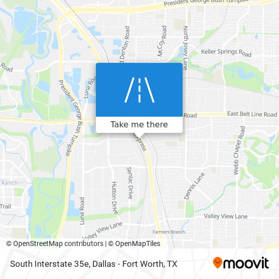 South Interstate 35e map