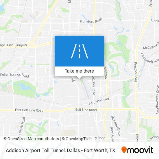 Addison Airport Toll Tunnel map